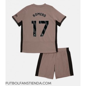 Tottenham Hotspur Cristian Romero #17 Tercera Equipación Niños 2023-24 Manga Corta (+ Pantalones cortos)